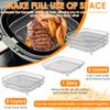 3Pcs 3-Layer Air Fryer Racks Square/Round/Rectangular Stackable Air Fryer Basket Tray Dehydrator Rack Air Fryer Oven Accessories