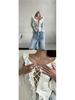 European & American V-neck Lace-up Ruffle Bell Sleeve Top
