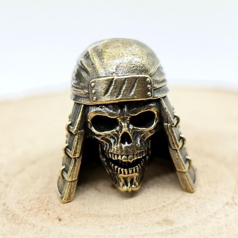 Ninja Dödskalle Huvud Mässing Knivpärlor EDC DIY Paracord Vävd Armband Lanyard Hängen Tillbehör Utomhusverktyg Hängen Berlocker