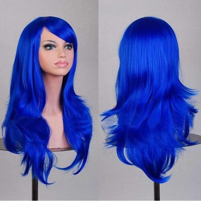70Cm Curly Long Pink Cosplay Wig Hair Pieces Synthetic Hair Gray Pink Blonde Wigs For Black Women Peruk