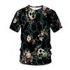 Neue männer Casual T-shirt Schädel Rock Straße Band 3D Druck Hip Hop Klassische Vintage Oansatz Lose Top Kurzarm