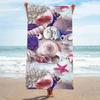 Beach Towel with Shell and Starfish Pattern Sun Protection and Windproof Suitable for Beach Pool Camping Travel Beach Blanket