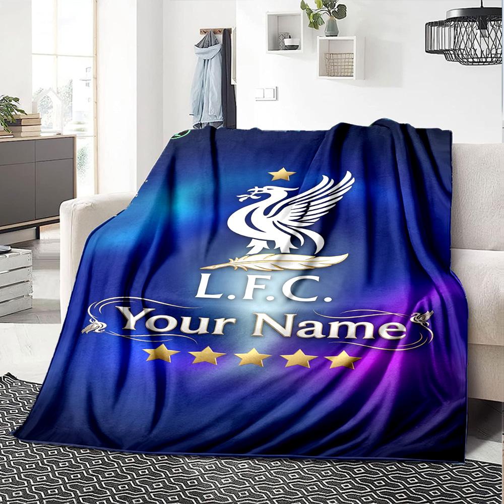Liverpool Customize Your Name Blanket Cozy Personalized Blanket Durable Comfort Perfect for Sofa Nap Bed Home Decor Four Seasons Multipurpose