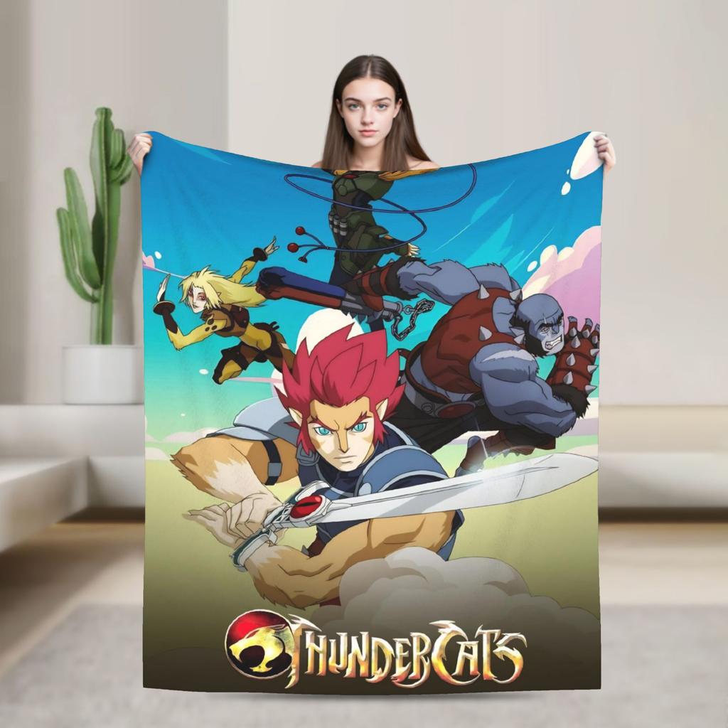 Thundercats Heroische Abenteuerdecke Picknick Flanelldecke für Heimdekoration Superweiche Individuelle DIY-Qualität Tagesdecke Geschenk