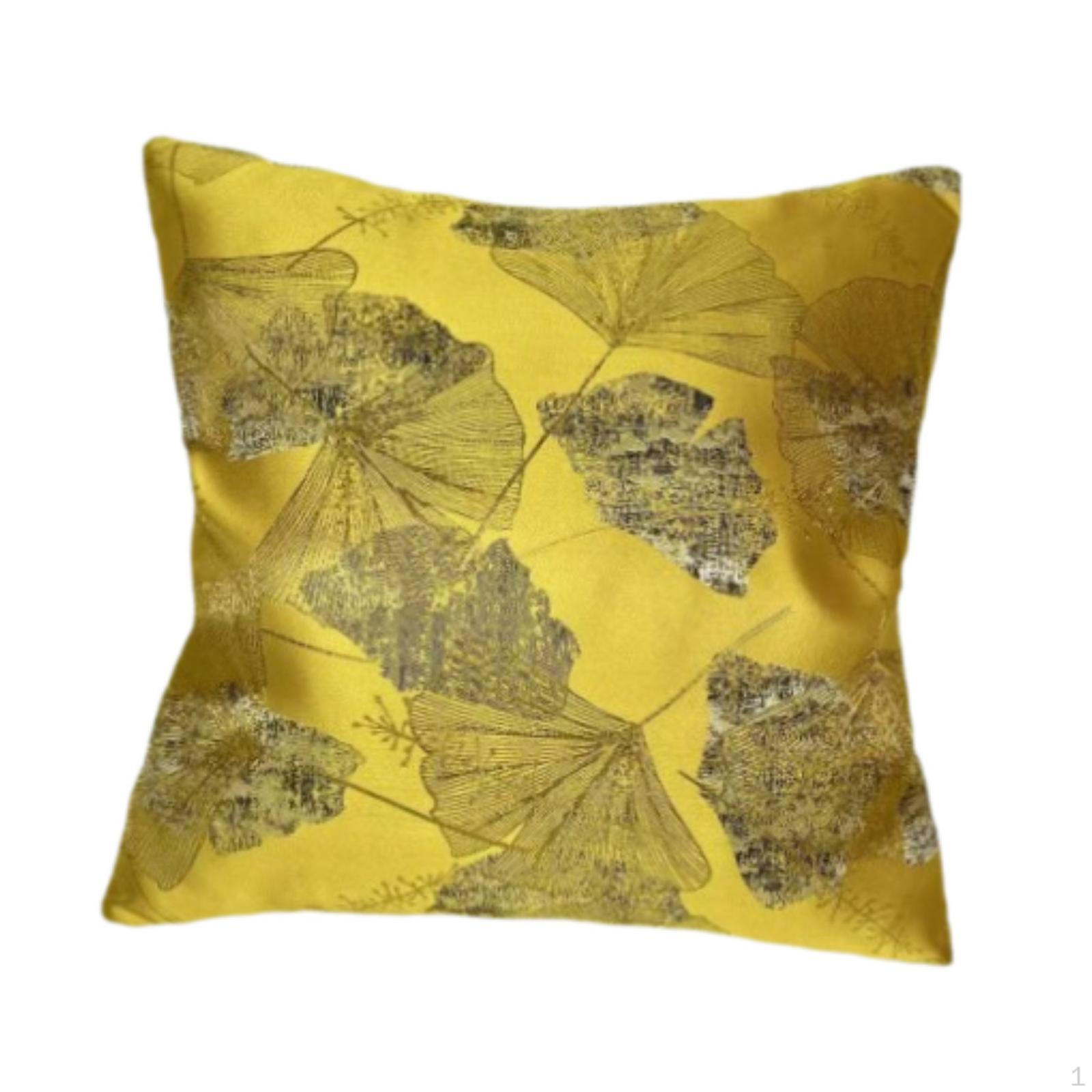 

Наволочка с узором из листьев гинкго 45 см x 45 см, простая в использовании, декоративная, для спальни, гостиной, дивана, кушетки золотой