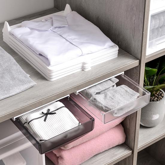 Under Desk Drawer Attachable Hidden Self-Adhesive Slide-out Plastic Stick On Drawer Under Desk Organizer Office Supplies