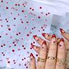 Shiny 5D Embossed Diamond Red Cherry Nail Stickers Cute Pink Flower Cherry Bow Nail Decals Self-Adhesive Red Cherry Nail Decora