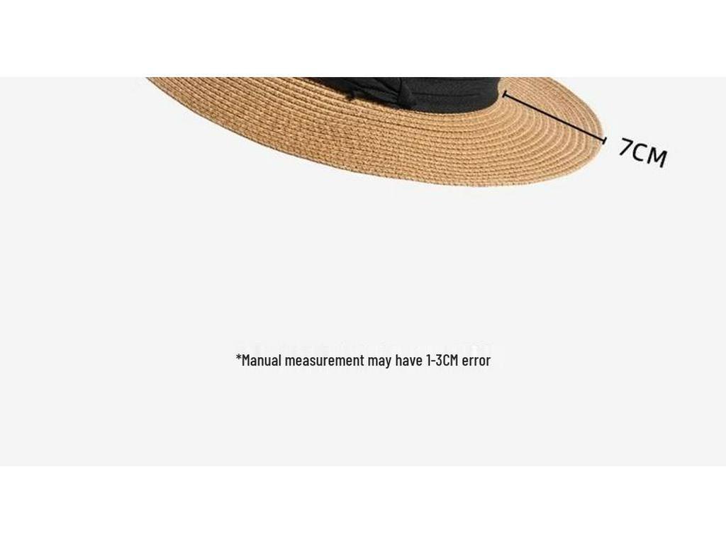 2025 Damen Stroh-Fedora mit breiter Krempe: Flacher, gewebter Strandhut für große Kopfgrößen