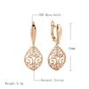 New  Rose Gold Natural Zircon Drop Earrings For Women Hollow Flower Ethnic Bride Vintage Jewelry Crystal Gift