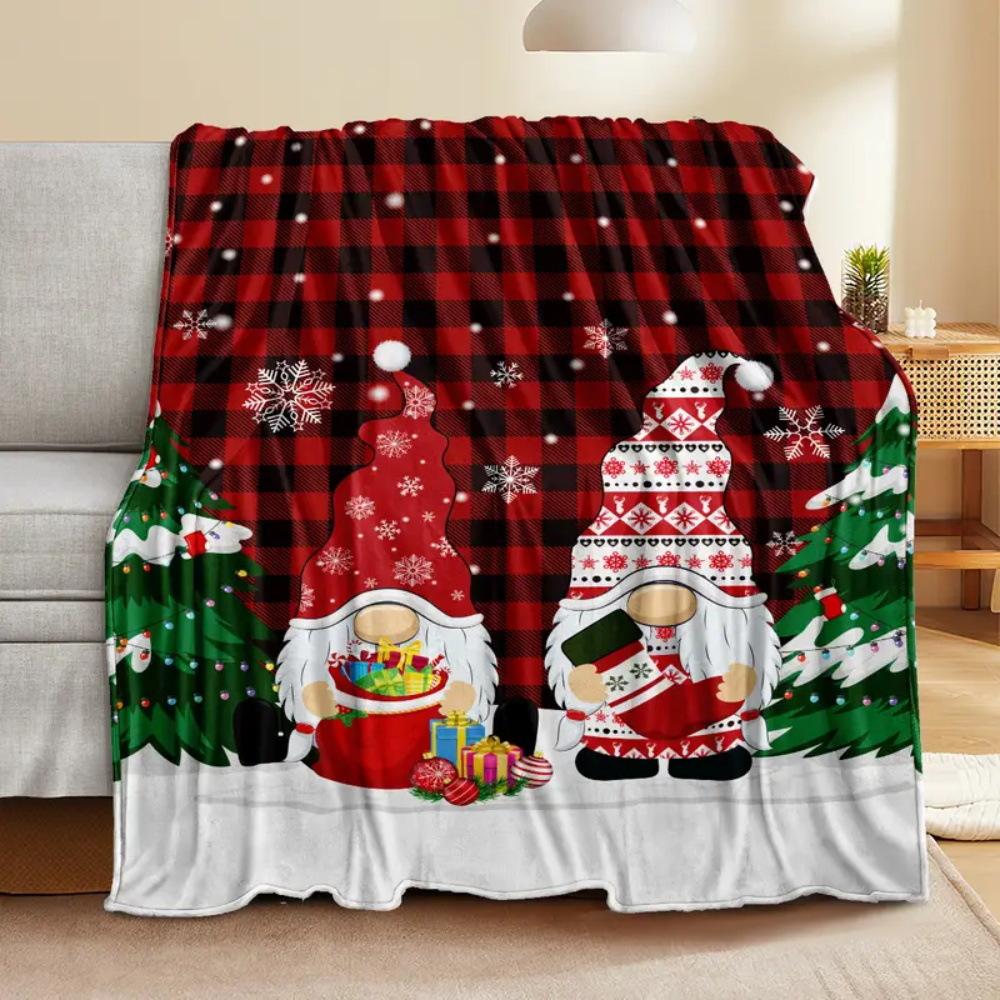 Cartoon Christmas digitalprinted polyester Bedroom velvet flannel cover blanket Fleece soft sofa cover blankets for beds