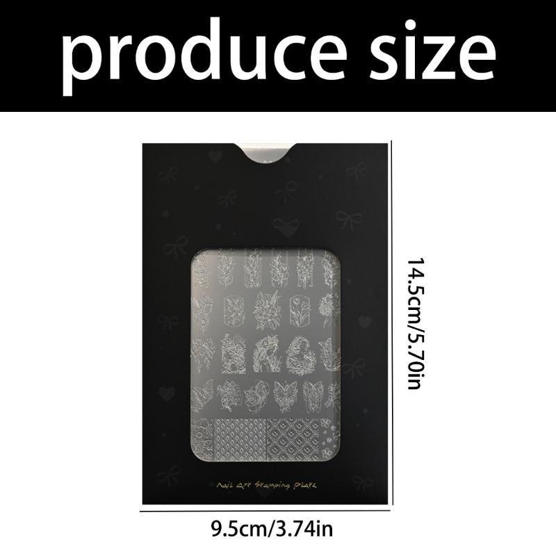 Multifunctional Manicure Tool Kit Various Small Stamping Plates For Nail Art Transfer Butterfly Designs Stainless Steel Template