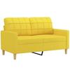 Vidaxl 2-Seater Sofa, Light Yellow, 120 Cm, Upholstered In Fabric