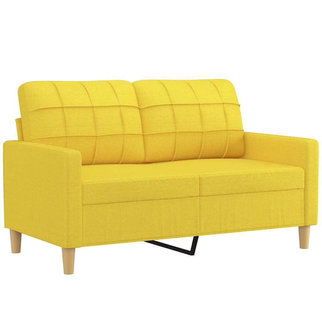Vidaxl 2-Seater Sofa, Light Yellow, 120 Cm, Upholstered In Fabric