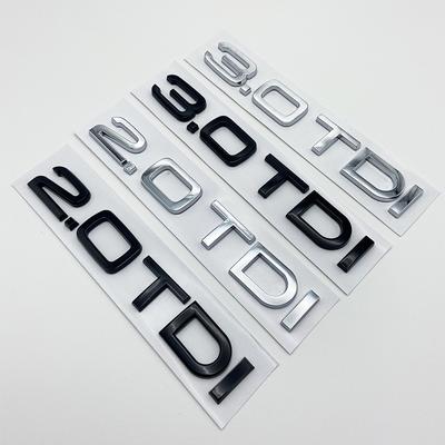 Car 3D ABS 2.0 3.0 TDI Trunk Letters Logo Displacement Badge Emblem Decals Sticker For A1 A3 A4 A5 A6 A7 A8 Q2 Q3 Q5 Q7