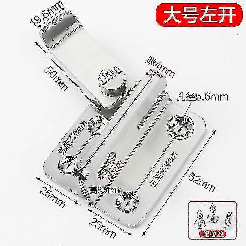 Yue Qin Hasp Door Padlock Small Anti-theft Latch,stainless Steel Padlock Toggle Latch Security Door Latches,left Open - PR