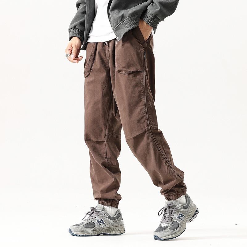 

Men s new overalls, retro trousers, sports loose casual pants, trendy men s pants, high-end men s clothing XXXL коричневий