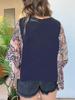 New Printed Crew Neck Loose Casual Batwing Sleeve Top for Women