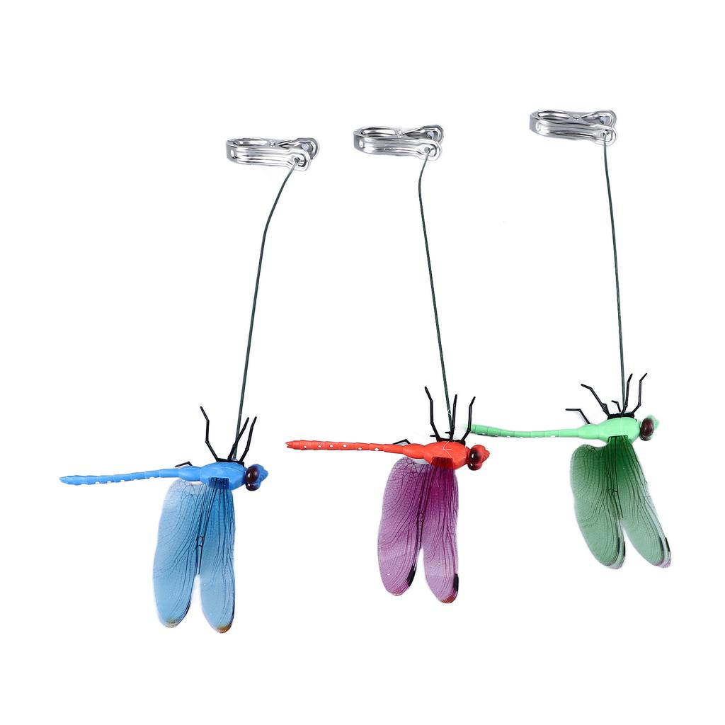 Dragonfly Clip Fake Dragonfly Pole Clips Natural Organic Concept 3D Dragonfly Garden Decor for Family Garden Potted