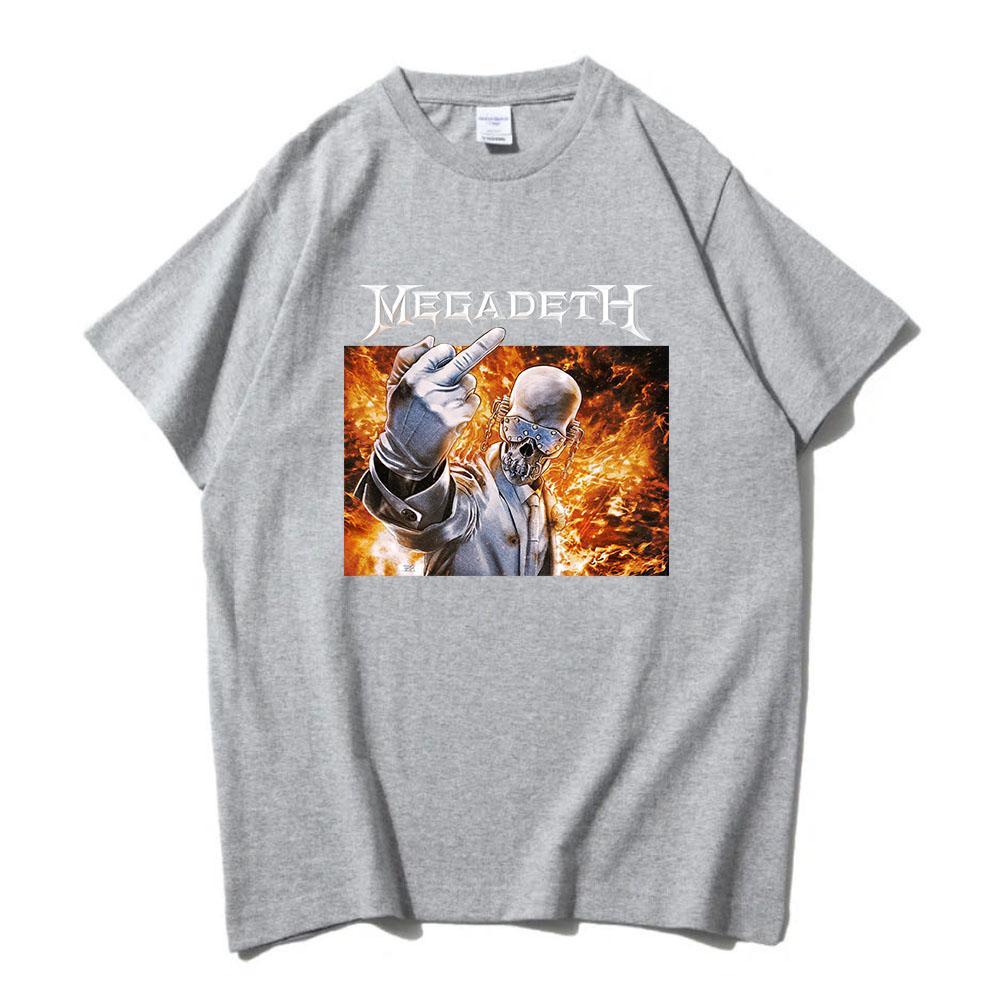 Megadeth I Don't Care Graphic Merch Tees O-neck Summer Short Sleeve T-shirt Unisex Streetwear Hip Hop Heavy Mental Tshirts