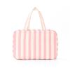 Striped toiletry bag - Large capacity travel makeup bag, with hooks for folding portable cosmetics, fitness and shower essential
