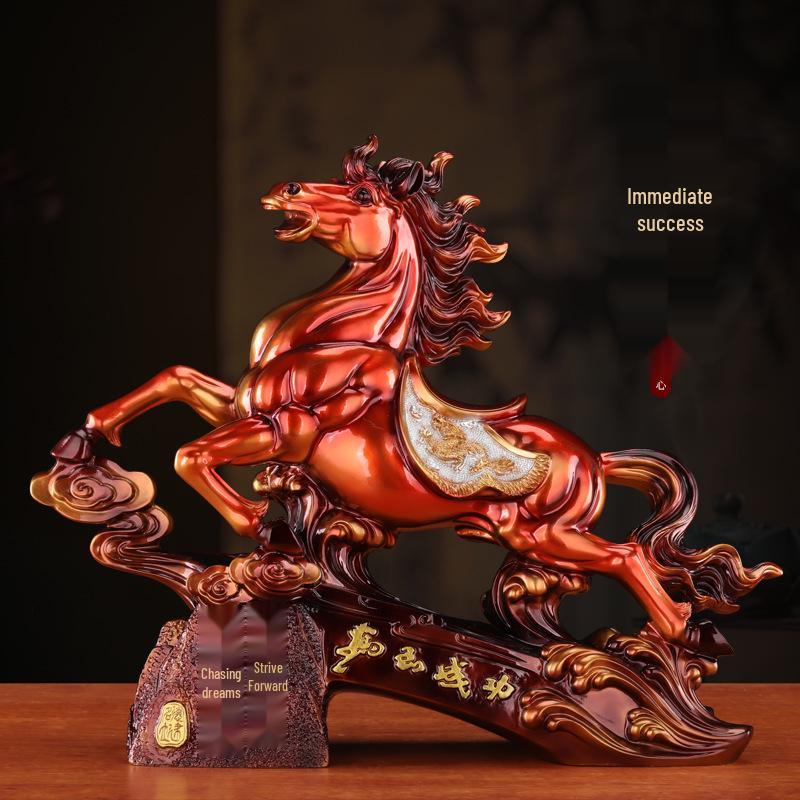 Success Wealth Horse Figurine - Zodiac Horse for Office Desktop or Wine Cabinet Decoration, Perfect Housewarming or Opening Gift
