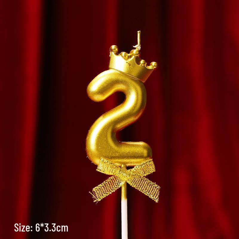 Gold Number Birthday Candles - Cartoon Cake Decorations for Kids' Parties