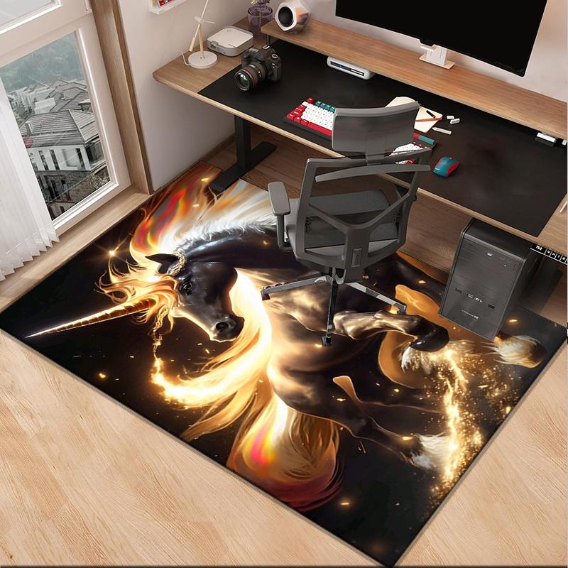 Magical Unicorn Garden Office Rug Chair Mat, Entryway Carpet, Suitable for Front Door, Bedroom, Living Room, Desk, Holiday Gift
