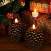 Two-Part Pinecone Light, LED Electric Candle, Artificial Candle Decor, Tabletop Decoration, Imitation Candle Light, Adorned