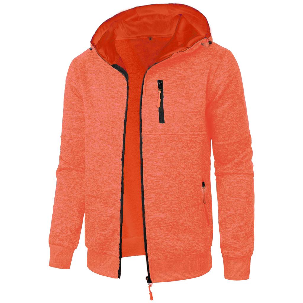 Men's Spring and Autumn Outerwear Sports Fitness Coat Casual Hoooded Knitted Jacket