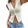 Fashion European and American Y2K Spice Girls summer solid color button vest knitted sweater spring and summer single item