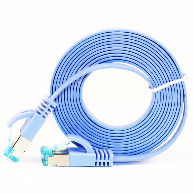 CAT6 Flat Network Cable, Oxygen-Free Copper, Pure Copper Gigabit 8-Core Patch Cord, 12,350 Meters