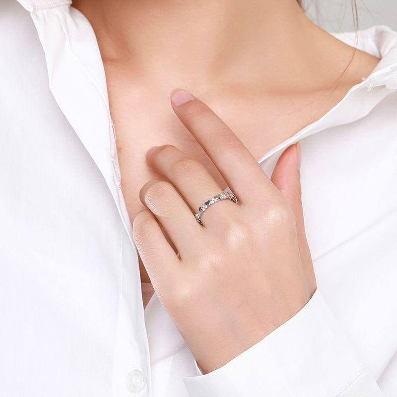 Tancise Classic 925 Sterling Silver  Zircon Ring Ladies Jewelry Wedding Promise Party Gift