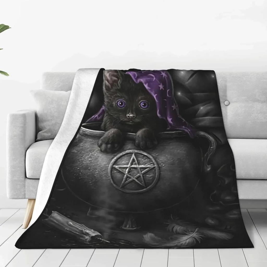 Satanische Wicca-Symbole Ziegen-Decke, Weiche Gemütliche Plüsch- Flanell-Überwurfdecke für Männer Frauen Erwachsene Luxuriöse Warme Decke Heimdekoration