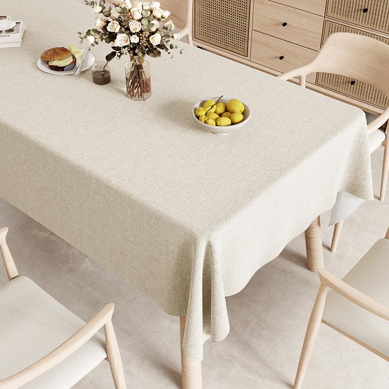 

Modern Minimalist Cotton Linen Tablecloth Solid Color Rectangle Table Cloth Non Slip and Machine Washable Tea Table Mat Fabric Home Tablecloth Pad 80*120cm грязно-белый