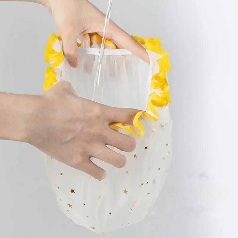 Waterproof  Shower Cap - Starry Sky Design, Reusable Bathing Hat, Kitchen Oil-proof Sanitary Hat for Women