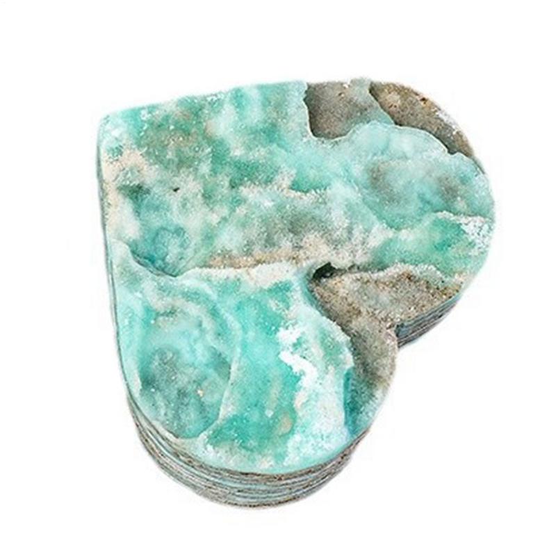 1PC Natürlicher Hemimorphit Kristall Herzform Blau Liebe Healing Reiki Stein Home Dekoration Geschenke