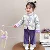 Winter Hanfu Tang Suit: Chinese Style Padded Two-Piece Set for Little Girls