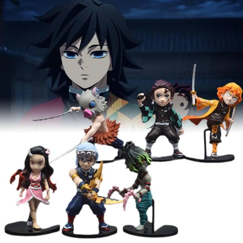 Demon 6pcs Slayer Kamado Nezuko Figurine Anime Model Sculpture Toys Gifts Xmas