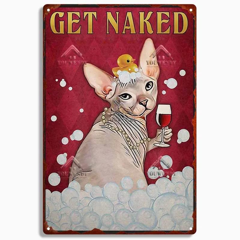 Retro Blechschild Plakette Metall Vintage Lustige Katzenkunst Poster Heimdekoration für Wohnzimmer Haustierbedarf Wanddekoration