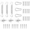 Shade Sail Accessory Set - vidaXL - Stainless Steel - 9 Pieces - Silver - Adjustable