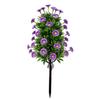 Artificial Flower with Ground Spike Outdoor Faux Wildflower Bushes UV Resistant Fake Topiary Bouquet for Home Garden Yard Patio