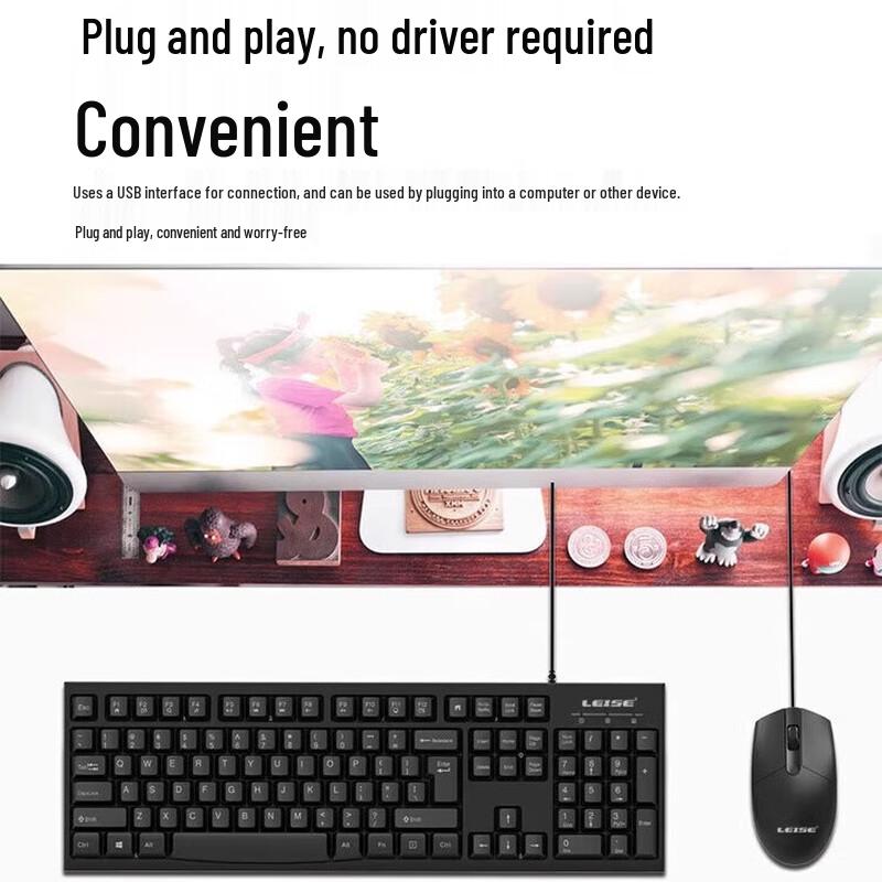 LEISE LS-KM201 Wired Keyboard and Mouse Combo (2-Pack)