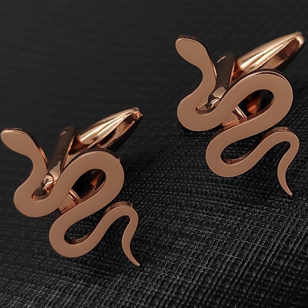 Metalen Slang Manchetknopen Heren Zakelijk Overhemd Knopen Gepolijst Ontwerp Manchetknopen Mode Sieraden Accessoires Verjaardagscadeaus voor Mannen