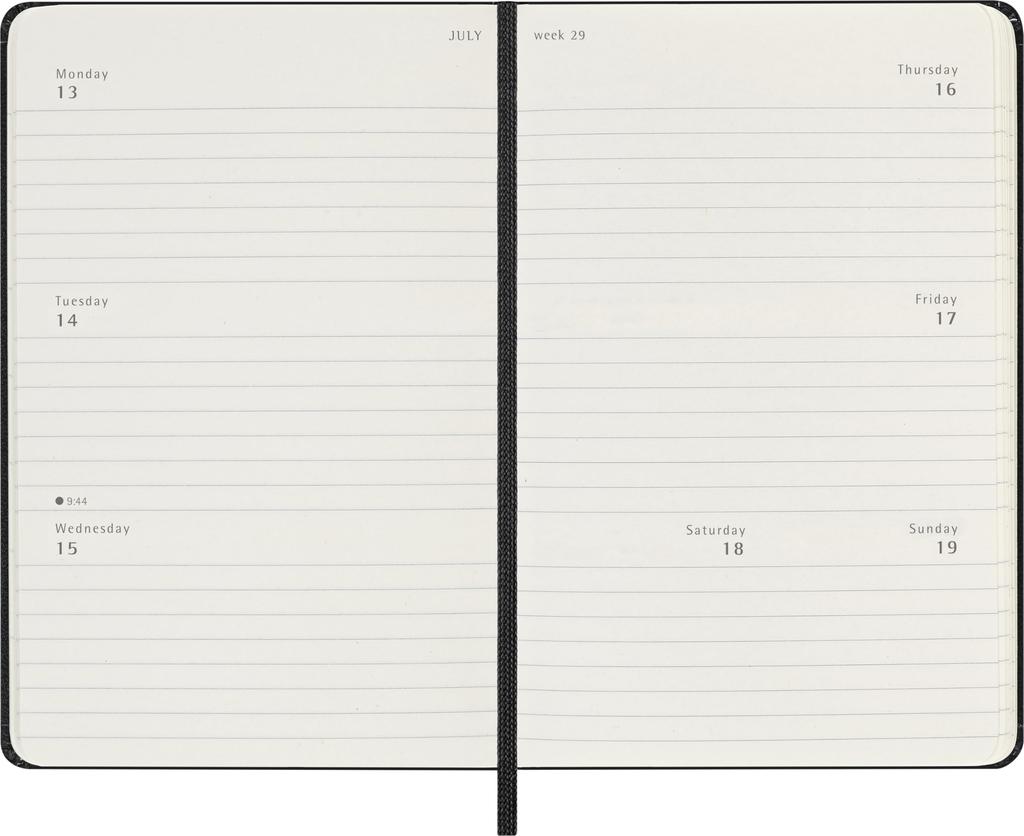 Moleskine 2026 January Weekly Pocket Size x DHB12WH2Y26 Planner, Start, 12-Month Diary, Horizontal, (9cm 14cm), Hardcover, Black,