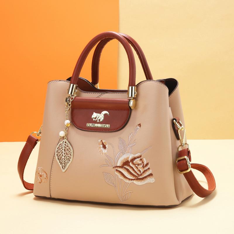 New Chinese style embroidery Valentine's Day gift bag Mother's day light luxury large capacity mother bag handbag messenger