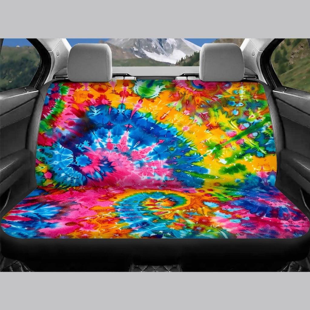 5-Seat Car Seat Covers Set Abstract Art Digital Print Waterproof Fabric Airbag Compatible Front Rear Seat Protectors Universal Fit