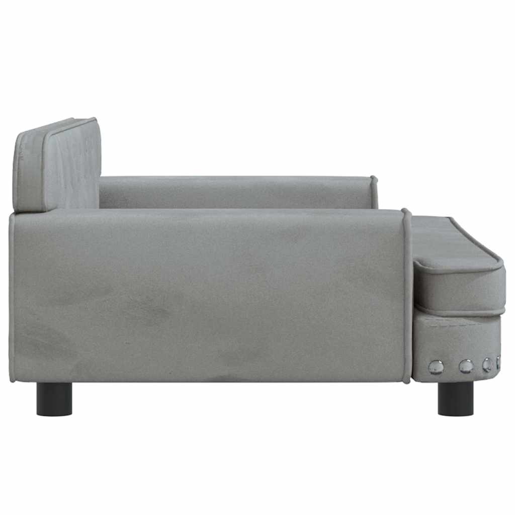 Kids Sofa Light Grey 90 X 53 X 30 Cm Velvet