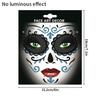 Mexico Day of the Dead Luminous Facial Tattoo Sticker Halloween Party Decoration Halloween Dress Up Day of the Dead DIY Party