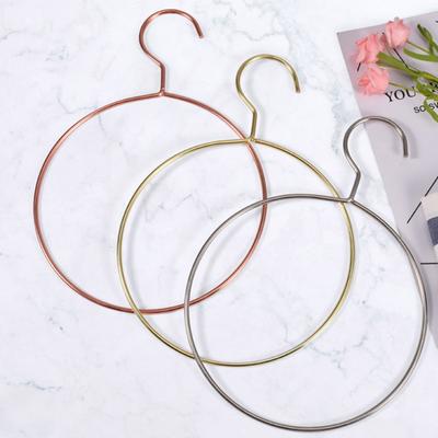 10pcs Iron Round Scarf Ring Hanger Belt Rack Non-Slip Tie Hanging Hooks Closet Organizer Storage Holder for Ties Scarves