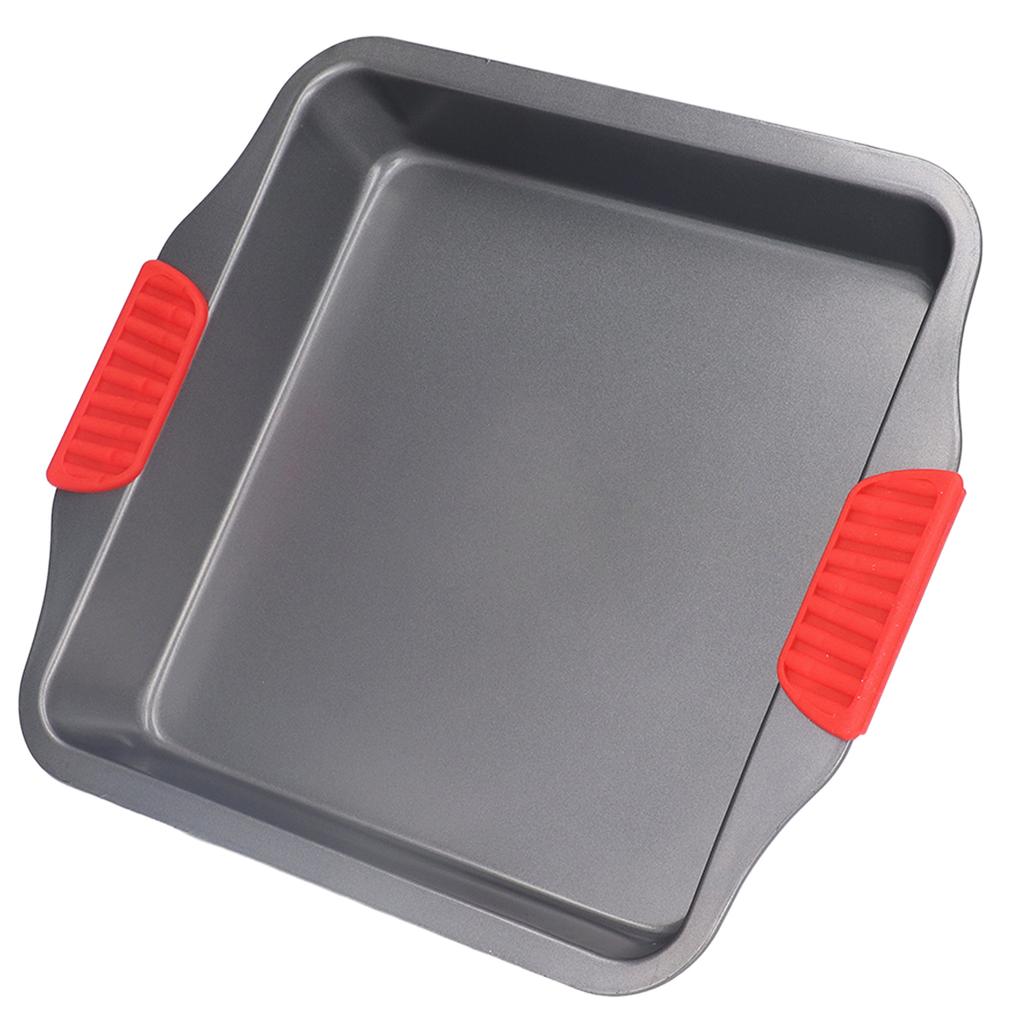 Baking Sheet Dual Red Silicone Handle Inadhesive Coating Carbon Steel Dishwasher Safe Deepened